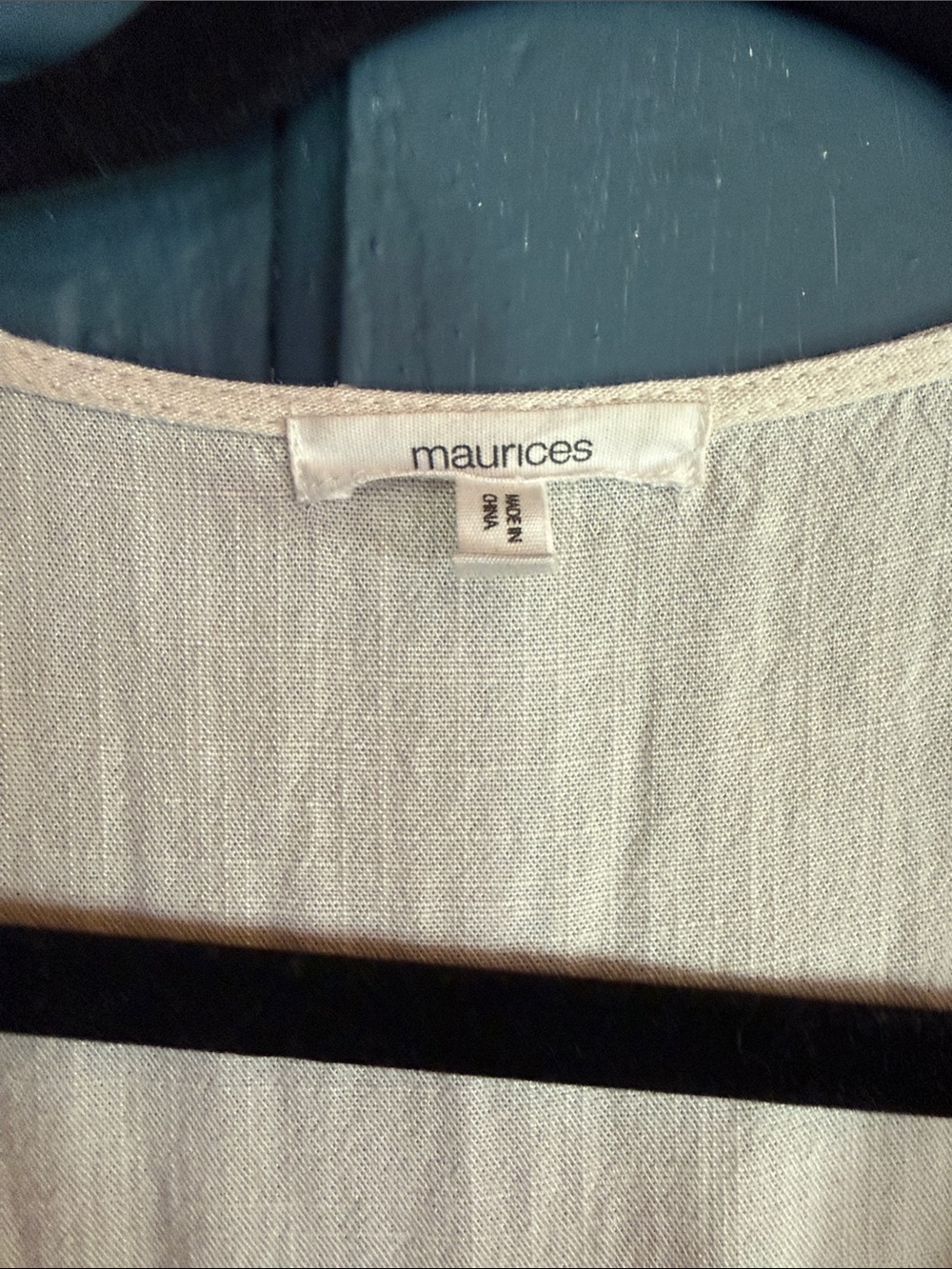 Maurices Lace-Trim V-Neck Button Front Cream Blouse - Picture 2 of 6